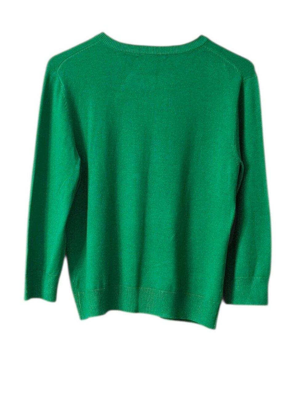 Cable & Gauge Cardigan Sweater Kelly Green Button Front Women's Large - Picture 2 of 11